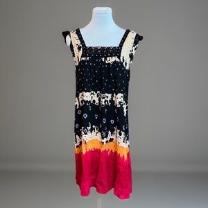 Vintage Renn Faire Festival Hippie Boho Peasant Dress sz L